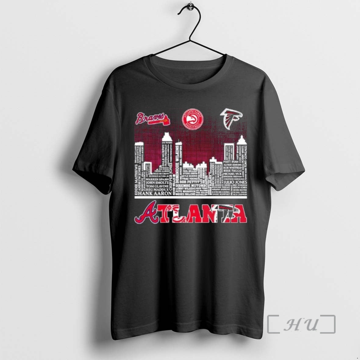 Officials Atlanta Sports Braves Hawks Falcons All Names City Skyline T-Shirts, Hoodie, Sweatshirt - T-Shirt, Sweatshirt, Hoodie