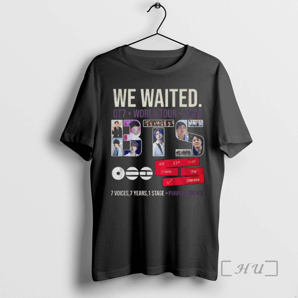 Officials Bts We Waited World Tour 2026 7 Voices 7 Years 1 Stage Ot7 Purple T-Shirts, Hoodie, Sweatshirt - T-Shirt, Sweatshirt, Hoodie