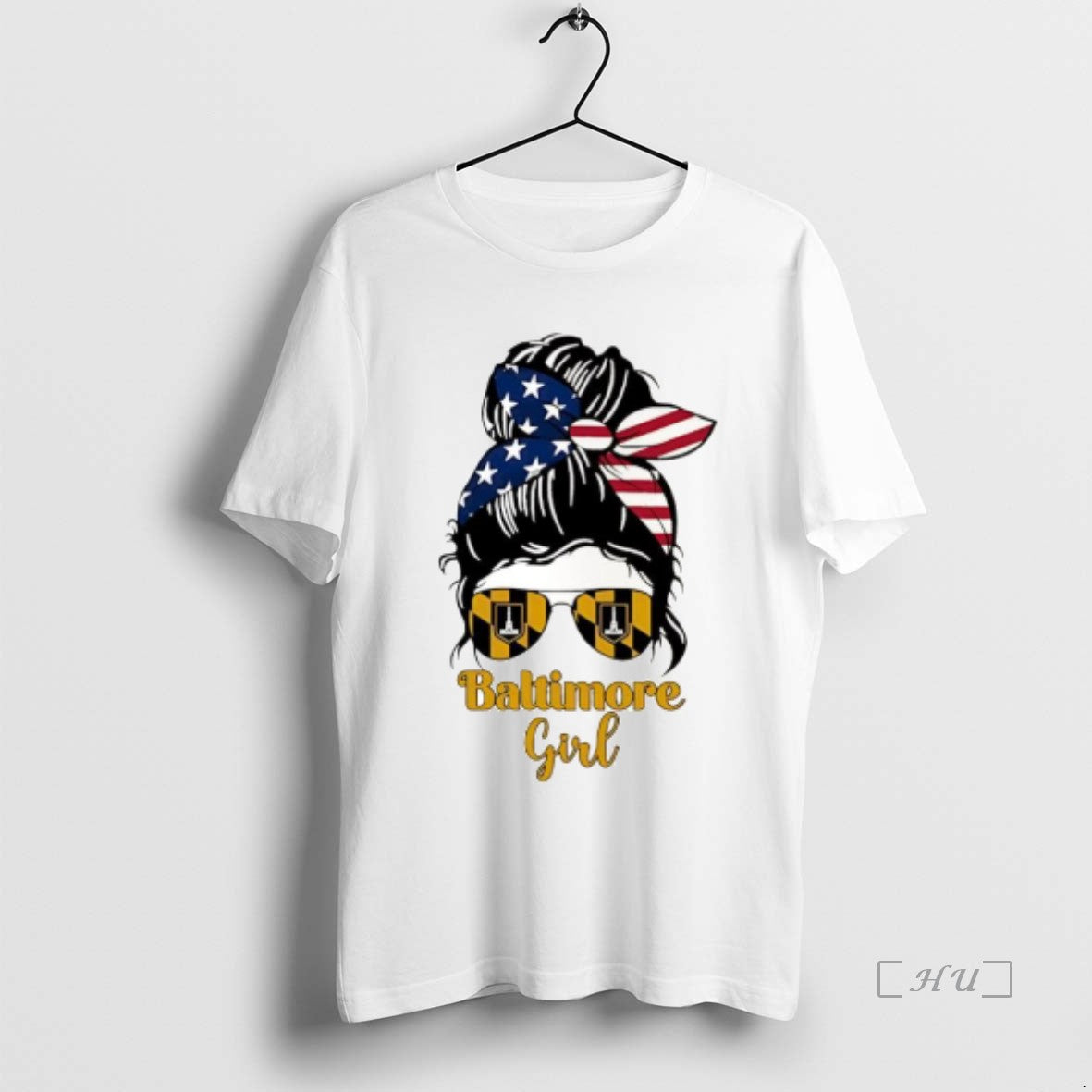 Officials Baltimore Girl Messy Bun America T-Shirts, Hoodie, Sweatshirt - T-Shirt, Sweatshirt, Hoodie