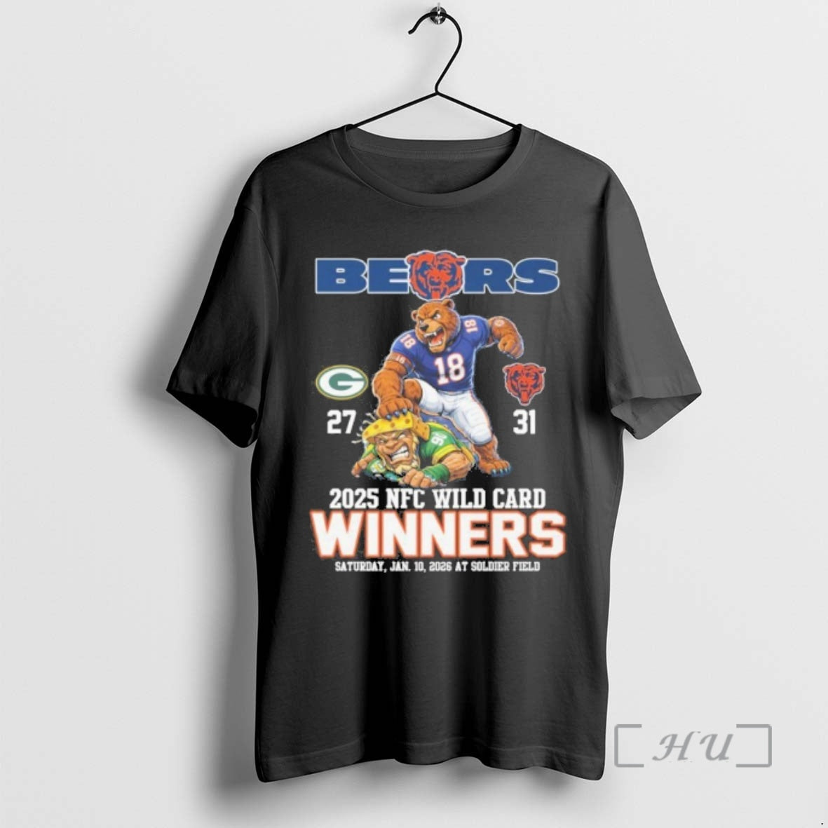 Officials Bears Mascot 2025 Nfc Wild Card Winners Saturday Jan 10 2026 Soldier Field T-Shirts, Hoodie, Sweatshirt - T-Shirt, Sweatshirt, Hoodie