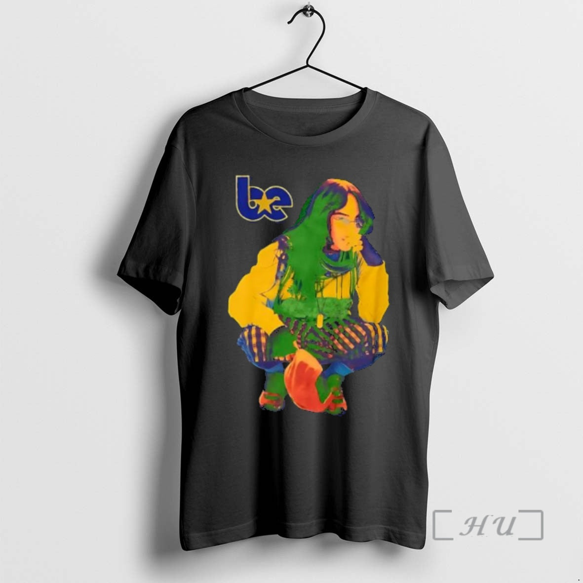 Officials Billie Eilish Color Pop Crouching Portrait Art T-Shirts, Hoodie, Sweatshirt - T-Shirt, Sweatshirt, Hoodie