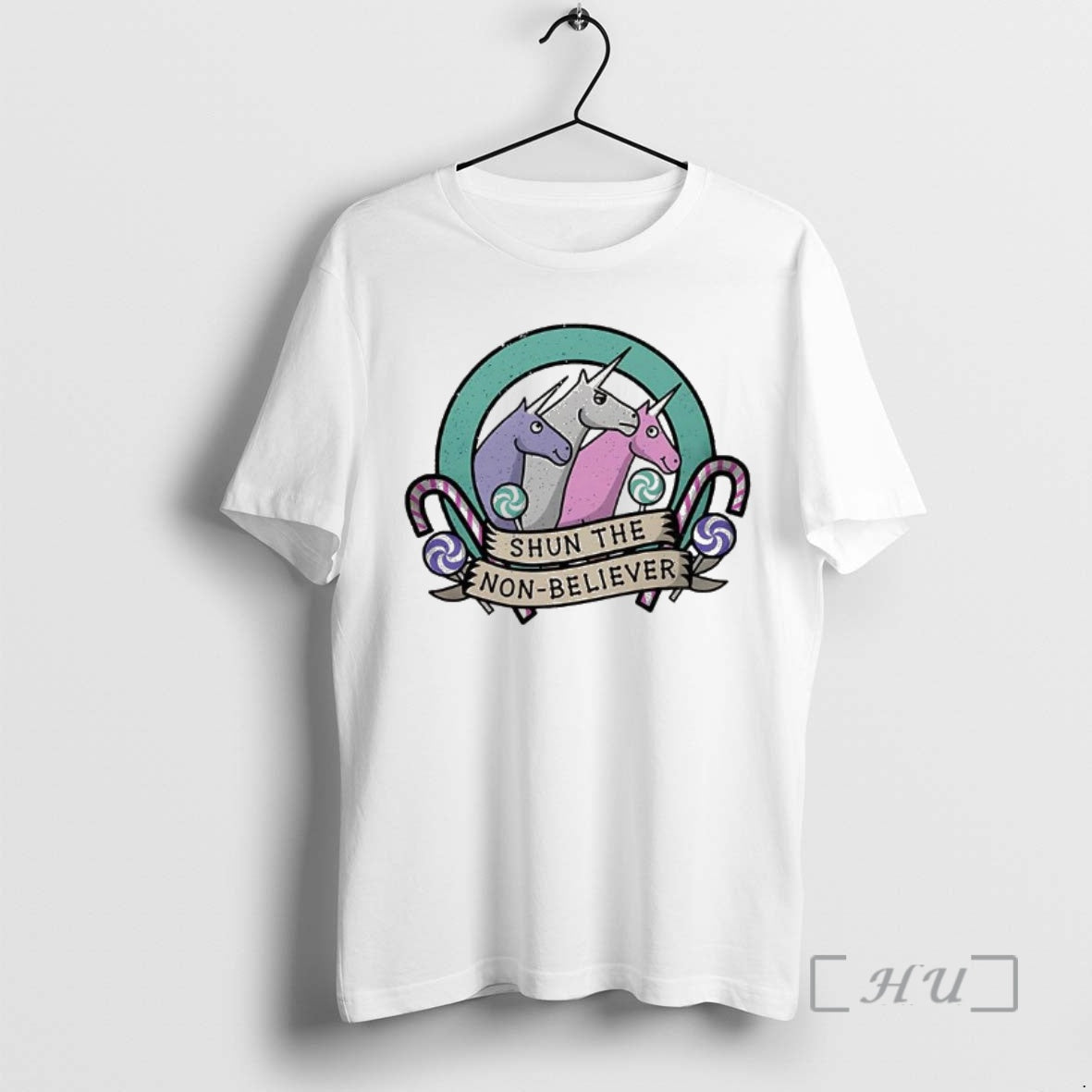 Officials Charlie Unicorn Shun Non Believer Candy Cane Cartoon T-Shirts, Hoodie, Sweatshirt - T-Shirt, Sweatshirt, Hoodie