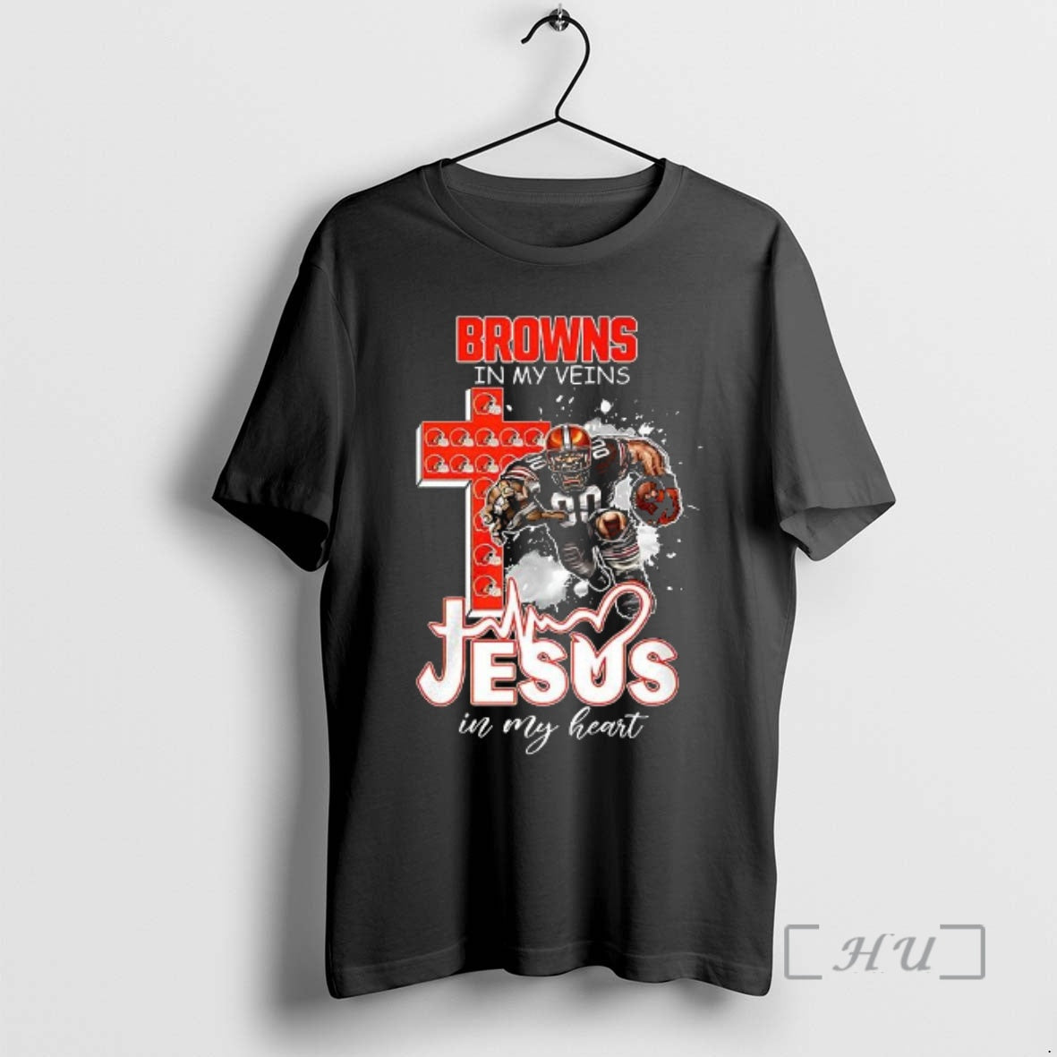 Officials Cleveland Browns My Veins Jesus My Heart Mascot T-Shirts, Hoodie, Sweatshirt - T-Shirt, Sweatshirt, Hoodie