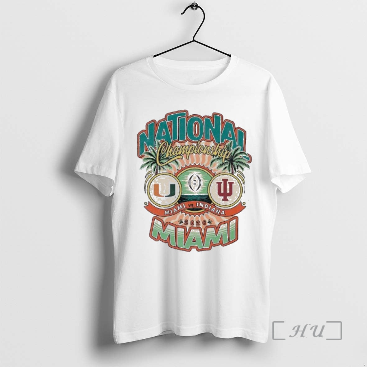 Officials College Football Playoff 2026 National Championship Miami Vs Indiana Matchup Retro T-Shirts, Hoodie, Sweatshirt - T-Shirt, Sweatshirt, Hoodie
