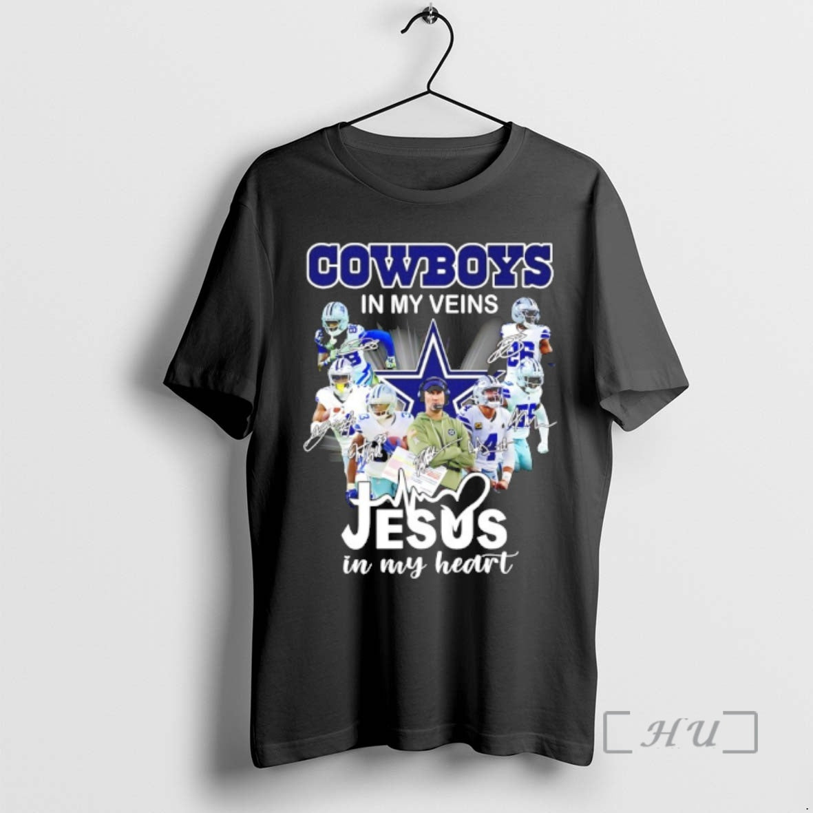 Officials Dallas Cowboys My Veins Jesus My Heart Player Signatures T-Shirts, Hoodie, Sweatshirt - T-Shirt, Sweatshirt, Hoodie
