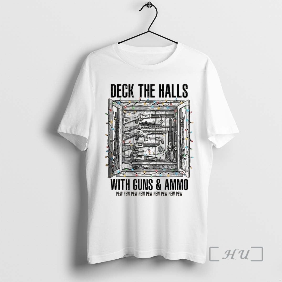 Officials Deck Halls Guns Ammo Pew Pew Pew Pew Pew Light T-Shirts, Hoodie, Sweatshirt - T-Shirt, Sweatshirt, Hoodie