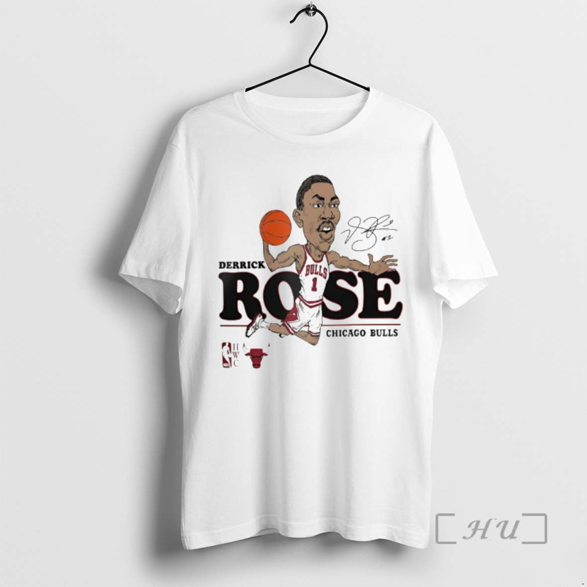 Officials Derrick Rose Chicago Bulls Nba Caricature Signature T-Shirts, Hoodie, Sweatshirt - T-Shirt, Sweatshirt, Hoodie