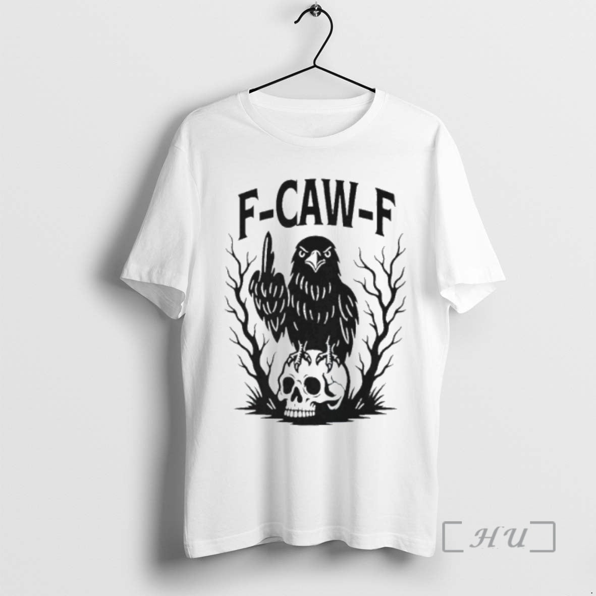 Officials F Caw F Gothic Raven Middle Finger T-Shirts, Hoodie, Sweatshirt - T-Shirt, Sweatshirt, Hoodie