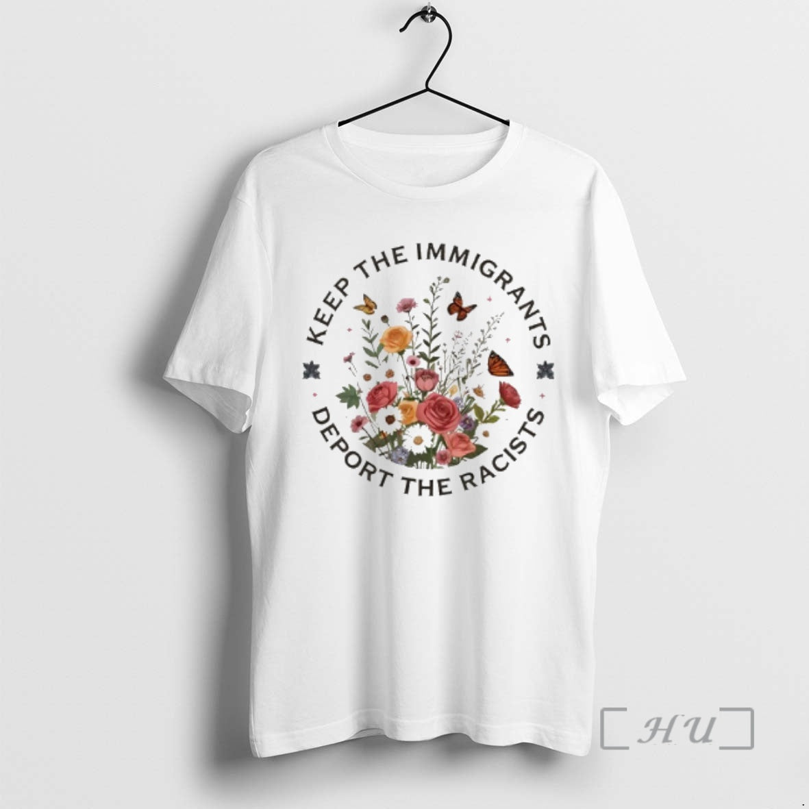 Officials Flower Butterfly Keep Immigrants Deport Racists T-Shirts, Hoodie, Sweatshirt - T-Shirt, Sweatshirt, Hoodie