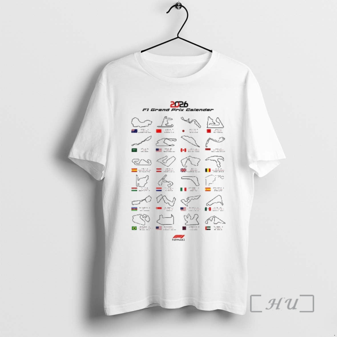 Officials Formula One 2026 Race Calendar F1 Grand Prix Schedule Dates Flag T-Shirts, Hoodie, Sweatshirt - T-Shirt, Sweatshirt, Hoodie