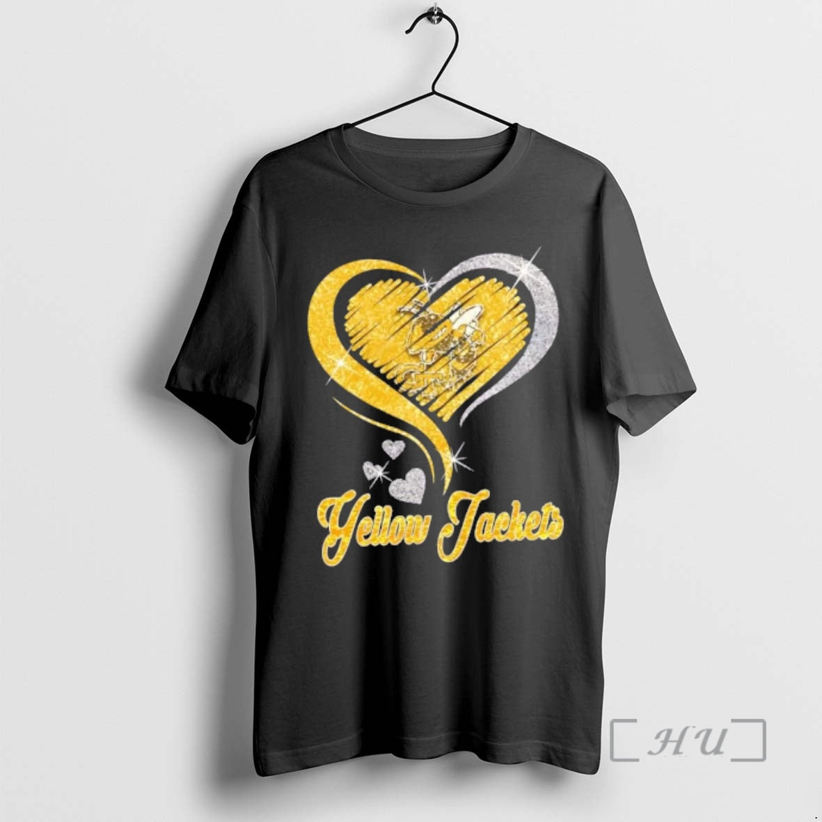 Officials Georgia Tech Yellow Jackets Football Glitter Heart Fans T-Shirts, Hoodie, Sweatshirt - T-Shirt, Sweatshirt, Hoodie