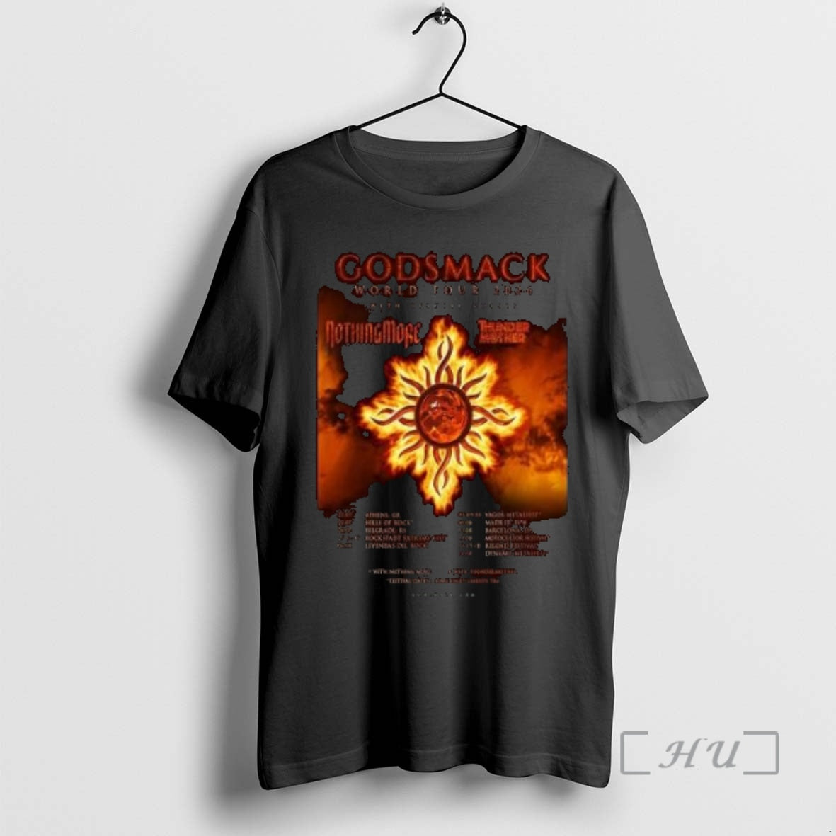 Officials Godsmack World Tour 2026 Europe Schedule Tour Dates Circle Black T-Shirts, Hoodie, Sweatshirt - T-Shirt, Sweatshirt, Hoodie