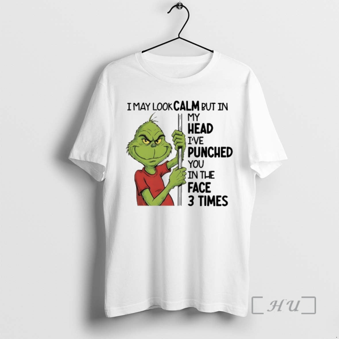 Officials Grinch I May Calm But My Head Ive Punched You T-Shirts, Hoodie, Sweatshirt - T-Shirt, Sweatshirt, Hoodie