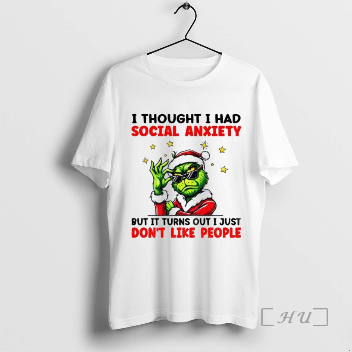 Officials Grinch Santa I Thought I Had Social Anxiety But Turns Out I Just T-Shirts, Hoodie, Sweatshirt - T-Shirt, Sweatshirt, Hoodie