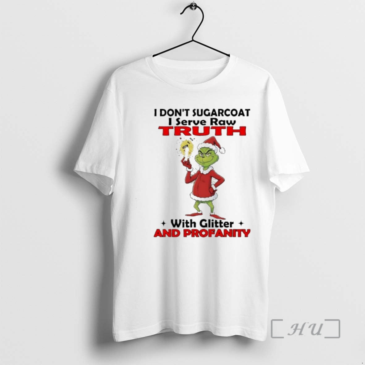 Officials Grinch Santa I Dont Sugarcoat I Serve Raw Truth Glitter Profanity T-Shirts, Hoodie, Sweatshirt - T-Shirt, Sweatshirt, Hoodie