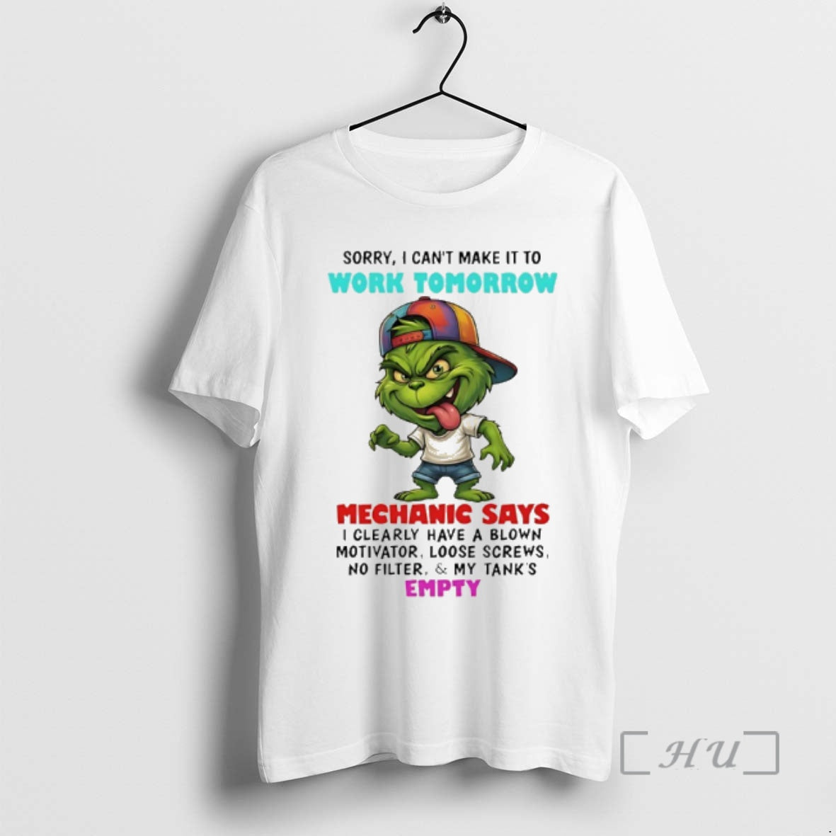 Officials Grinch Sorry I Cant Make Work Tomorrow Mechanic Says T-Shirts, Hoodie, Sweatshirt - T-Shirt, Sweatshirt, Hoodie