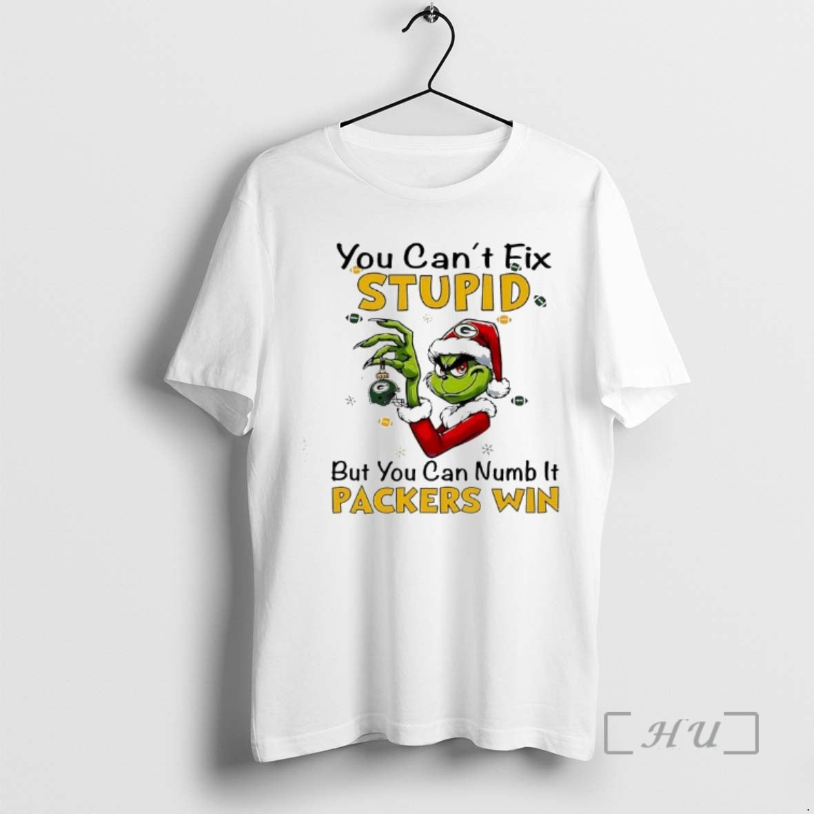 Officials Grinch You Cant Fix Stupid But You Can Numb Green Bay Packers Win T-Shirts, Hoodie, Sweatshirt - T-Shirt, Sweatshirt, Hoodie