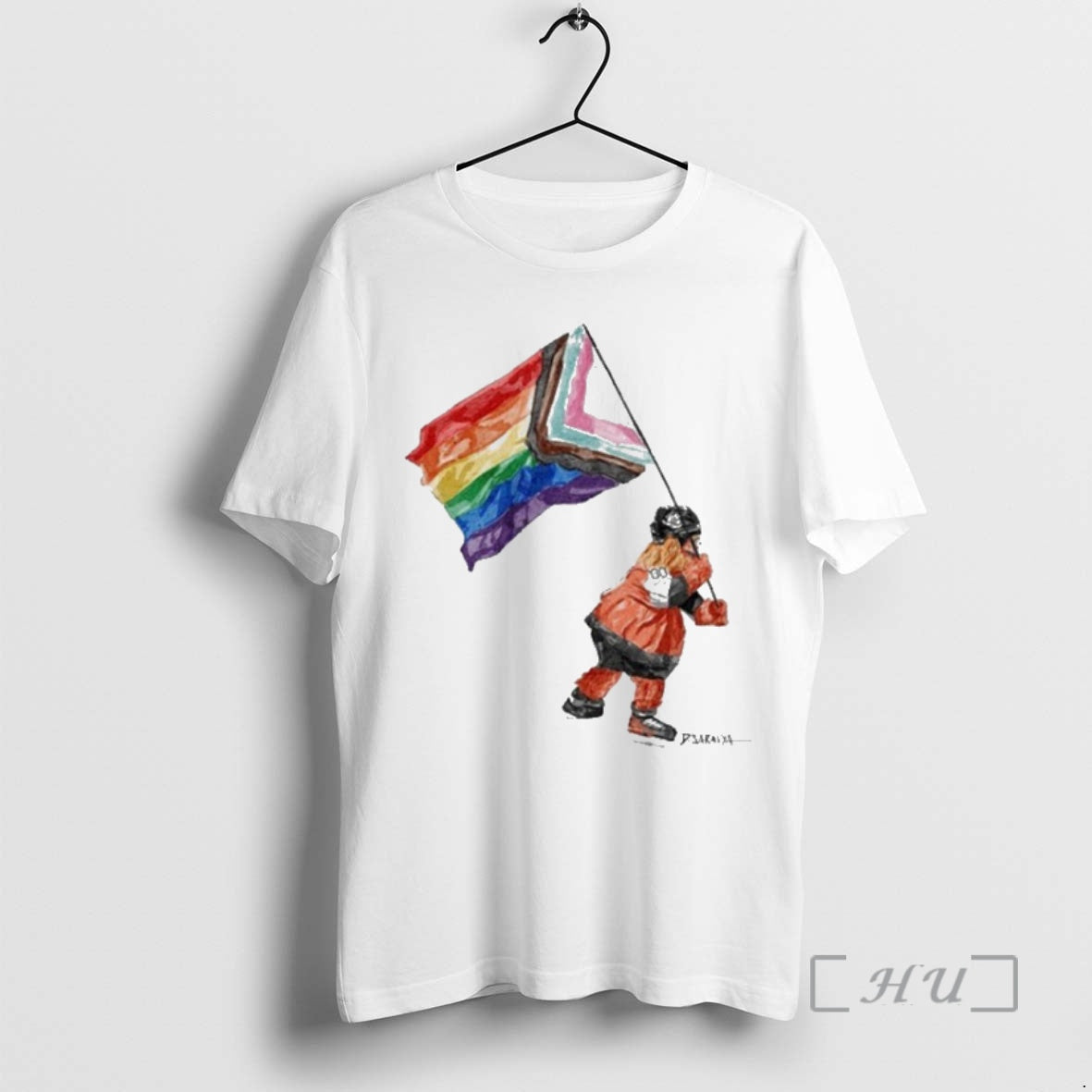 Officials Gritty Mascot Pride Flag T-Shirts, Hoodie, Sweatshirt - T-Shirt, Sweatshirt, Hoodie