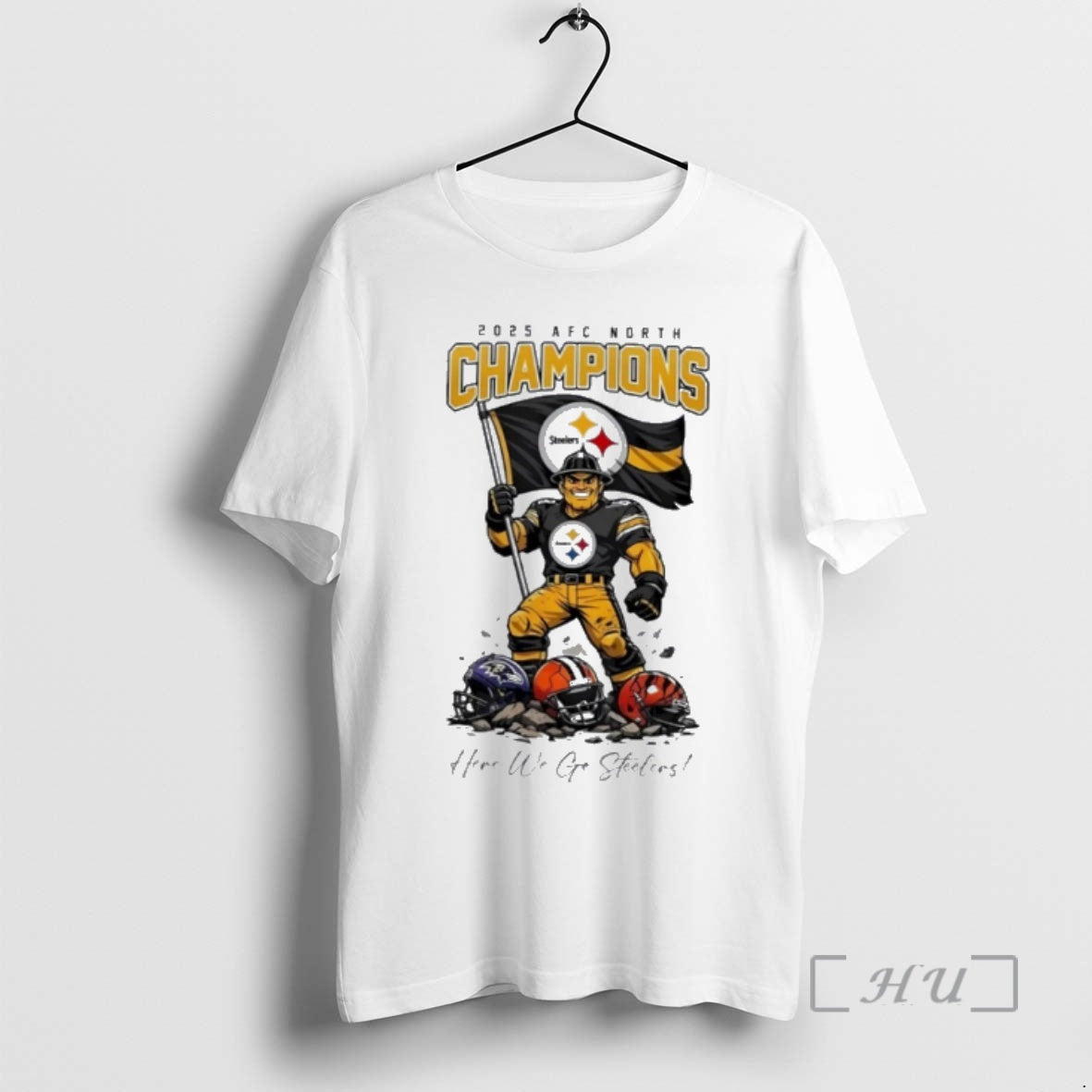 Officials Here We Go Steelers 2025 Afc North Champions T-Shirts, Hoodie, Sweatshirt - T-Shirt, Sweatshirt, Hoodie