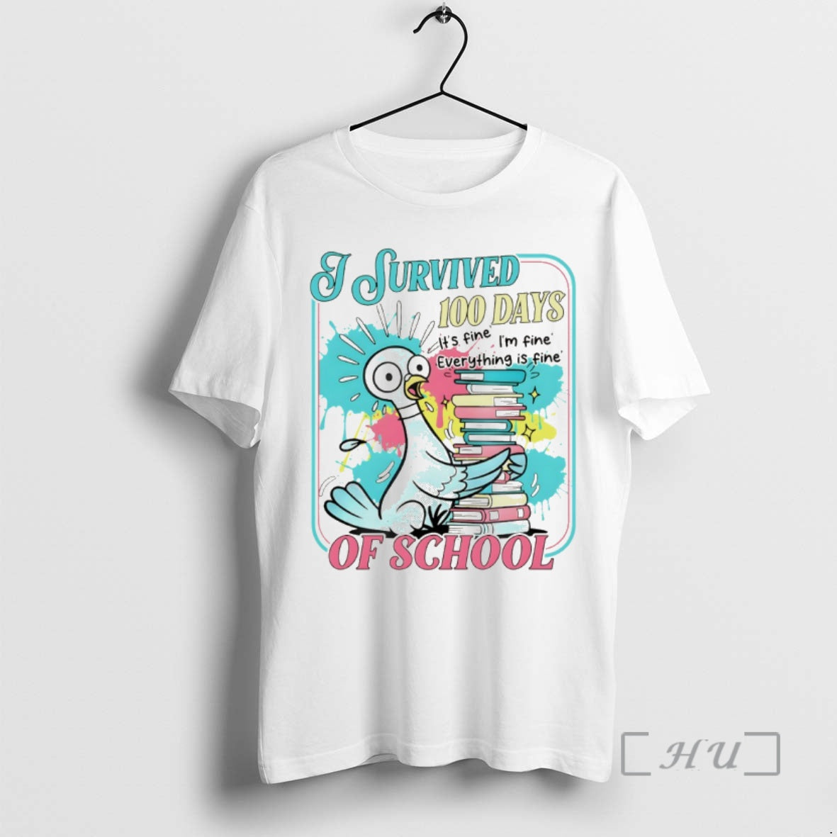 Officials I Survived 100 Day School Fine Im Fine Everything Is Fine Vintage T-Shirts, Hoodie, Sweatshirt - T-Shirt, Sweatshirt, Hoodie