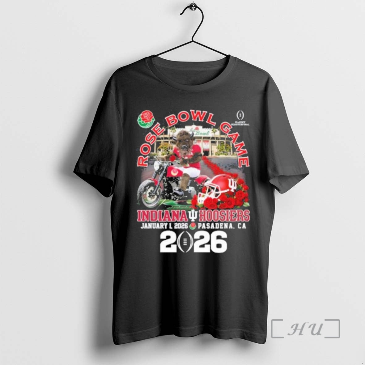 Officials Indiana Football Mascot Rose Bowl 2026 Pasadena Ca T-Shirts, Hoodie, Sweatshirt - T-Shirt, Sweatshirt, Hoodie