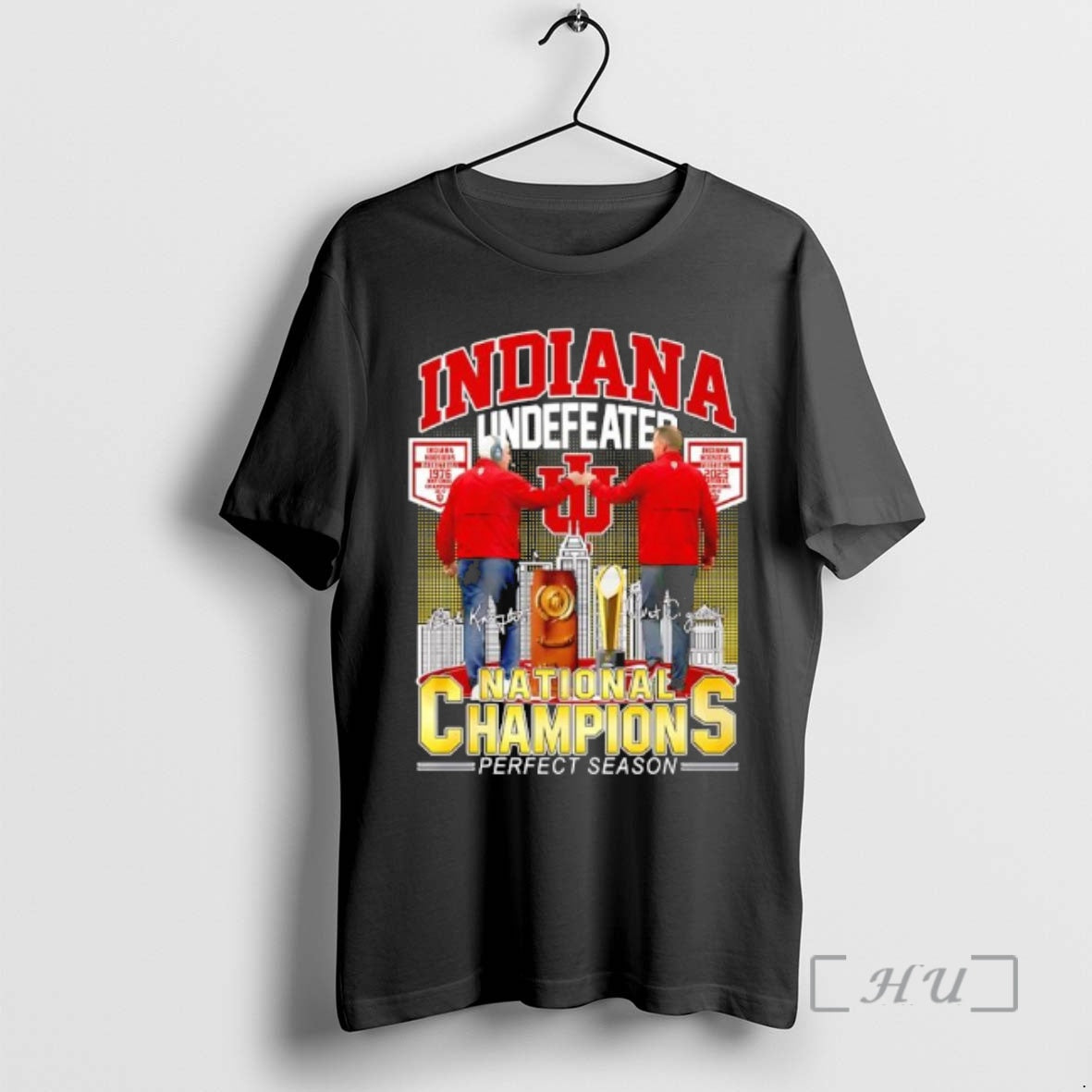 Officials Indiana Undefeated National Champions Perfect Season Signature Coaches 1976 2025 T-Shirts, Hoodie, Sweatshirt - T-Shirt, Sweatshirt, Hoodie