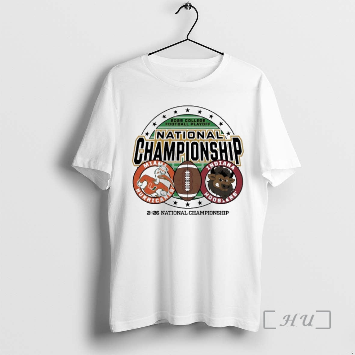 Officials Indiana Vs Miami 2026 Cfp National Championship Game Mascot T-Shirts, Hoodie, Sweatshirt - T-Shirt, Sweatshirt, Hoodie