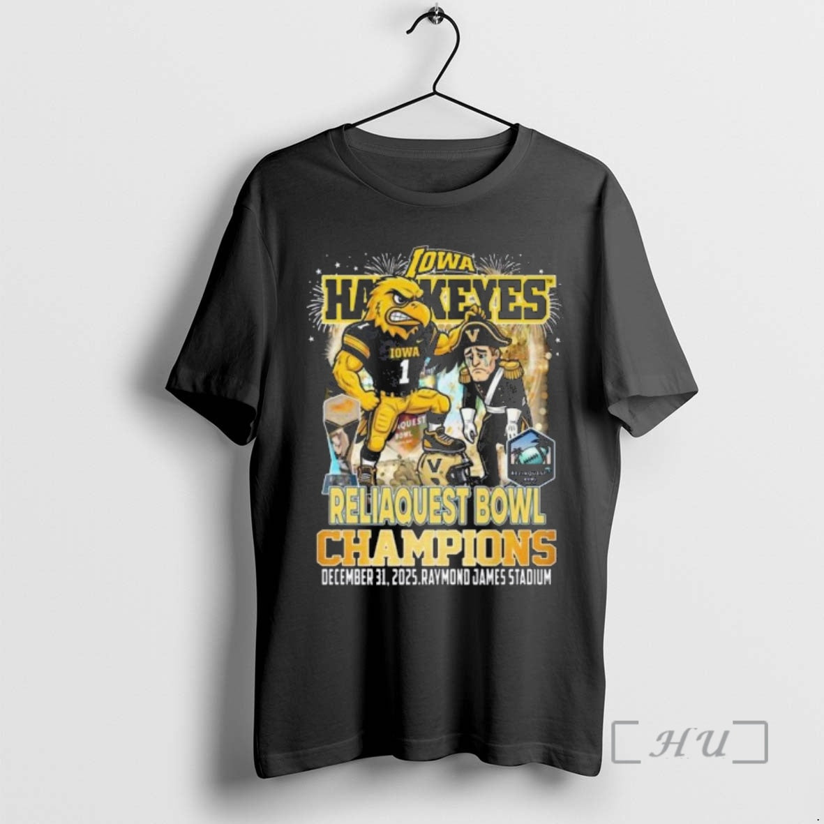 Officials Iowa Hawkeyes Reliaquest Bowl Champions 2025 Mascot T-Shirts, Hoodie, Sweatshirt - T-Shirt, Sweatshirt, Hoodie
