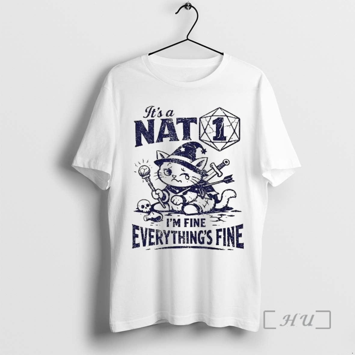 Officials Nat 1 Im Fine Everythings Fine Cat Dungeons Dragons T-Shirts, Hoodie, Sweatshirt - T-Shirt, Sweatshirt, Hoodie