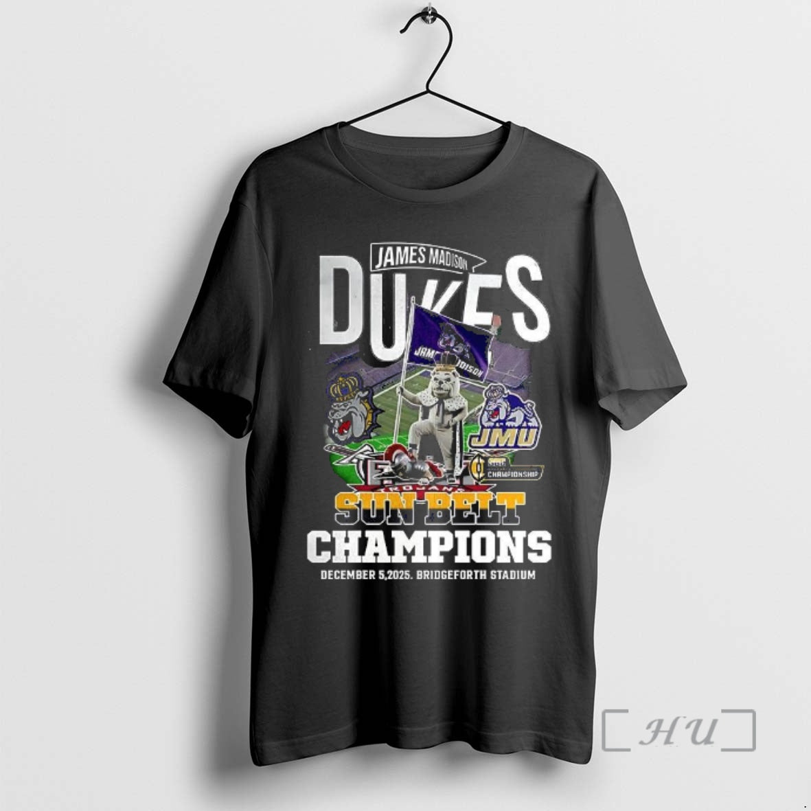 Officials James Madison Dukes Beat Troy Trojans Sun Belt Champions 2025 Mascot T-Shirts, Hoodie, Sweatshirt - T-Shirt, Sweatshirt, Hoodie