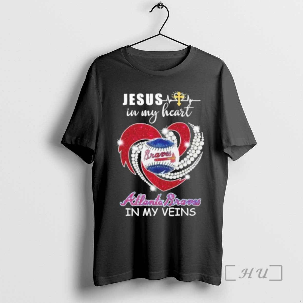 Officials Jesus My Heart Heart Ball Atlanta Braves My Veins T-Shirts, Hoodie, Sweatshirt - T-Shirt, Sweatshirt, Hoodie