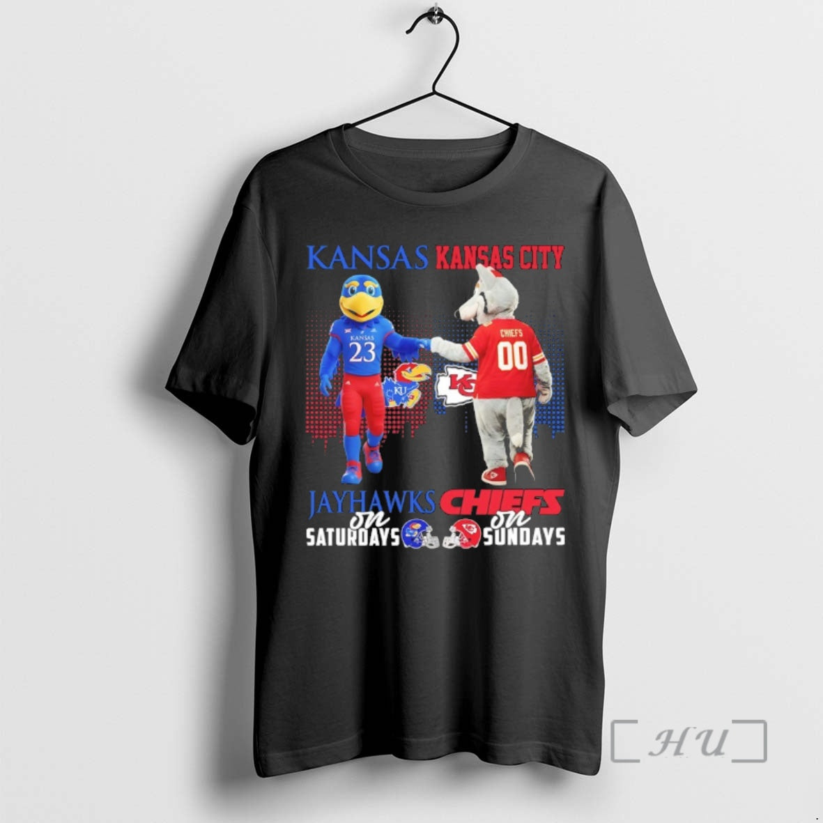 Officials Kansas Jayhawks Saturday Kansas City Chiefs Sundays Skyline Mascot T-Shirts, Hoodie, Sweatshirt - T-Shirt, Sweatshirt, Hoodie