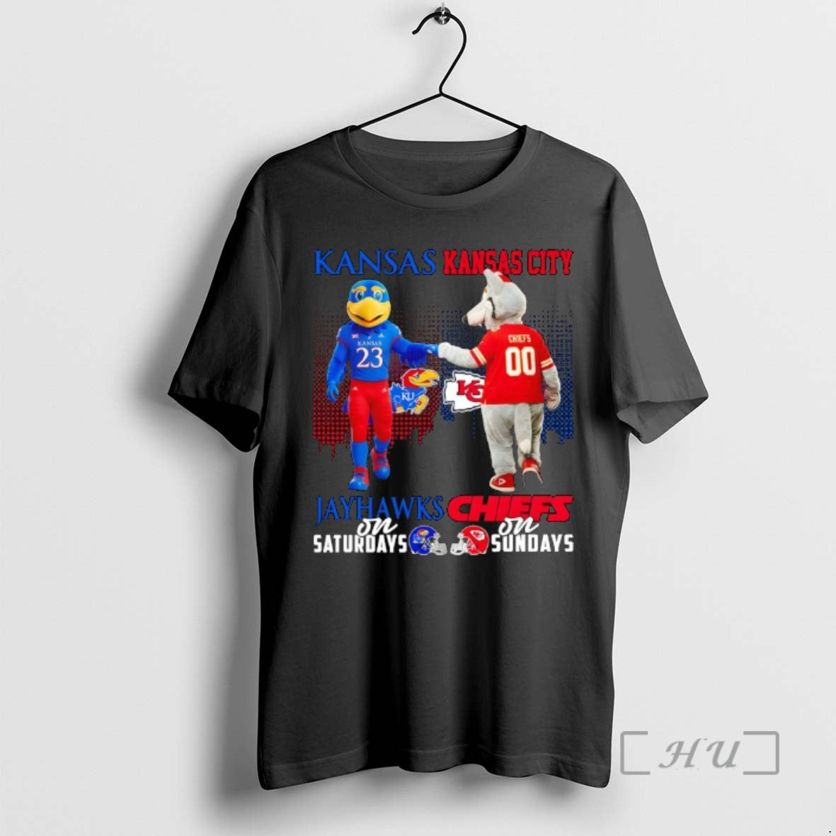 Officials Kansas Jayhawks Saturdays X Kansas City Chiefs Sundays Mascot T-Shirts, Hoodie, Sweatshirt - T-Shirt, Sweatshirt, Hoodie