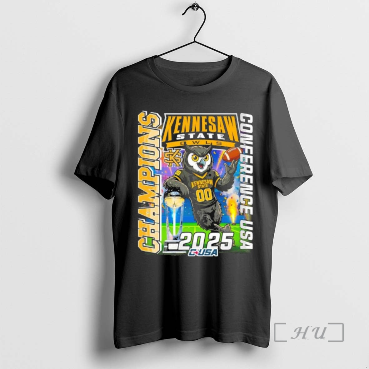 Officials Kennesaw State Owls Mascot 2025 C Usa Football Champions T-Shirts, Hoodie, Sweatshirt - T-Shirt, Sweatshirt, Hoodie