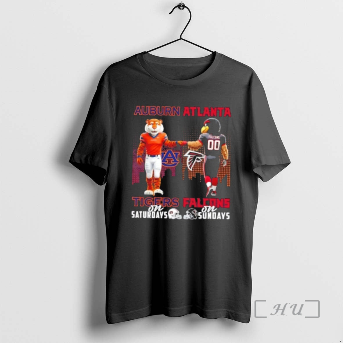 Officials Mascots Auburn Tigers Saturdays X Atlanta Falcons Sundays Skyline T-Shirts, Hoodie, Sweatshirt - T-Shirt, Sweatshirt, Hoodie