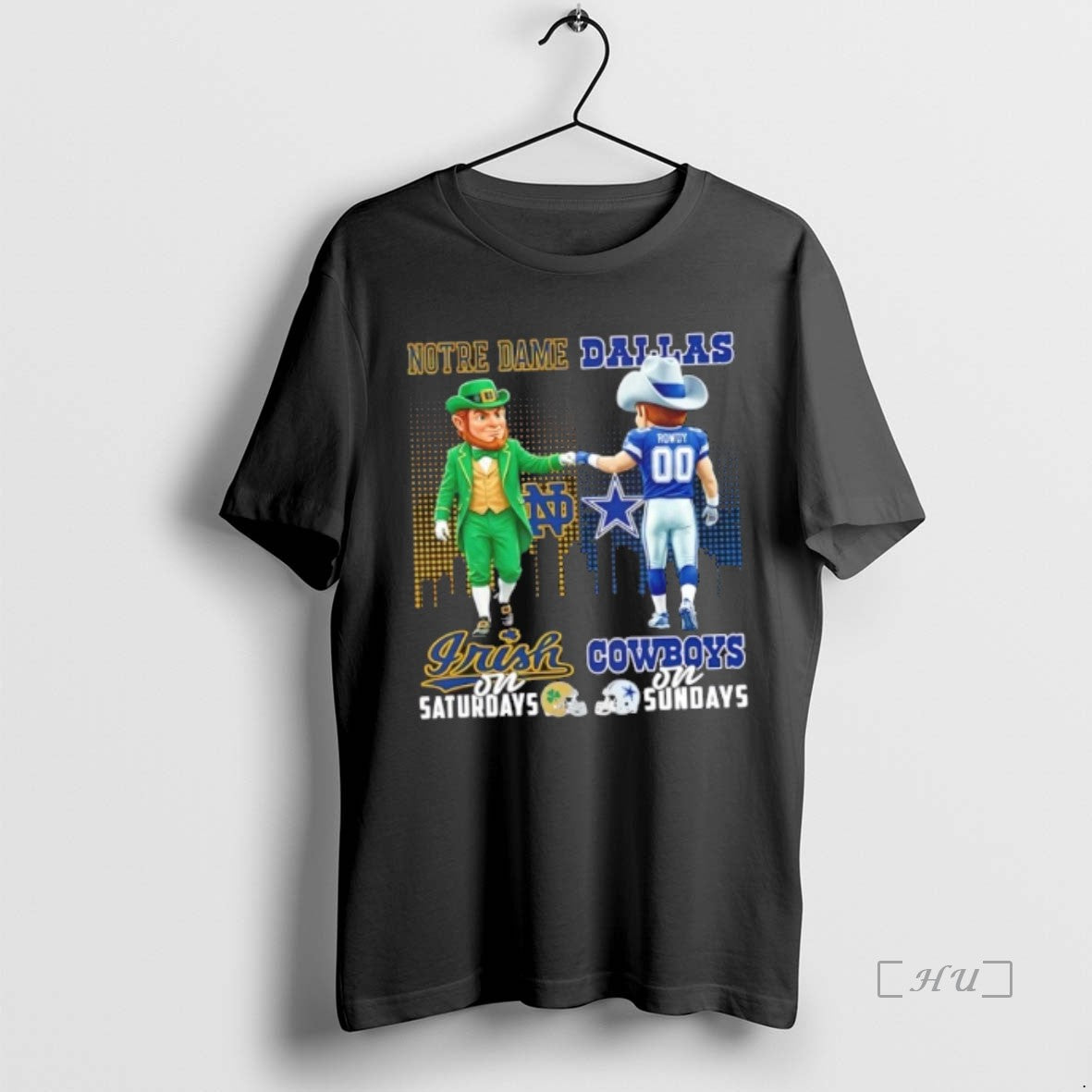 Officials Mascots Notre Dame Fighting Irish Saturdays X Dallas Cowboys Sundays Skyline T-Shirts, Hoodie, Sweatshirt - T-Shirt, Sweatshirt, Hoodie