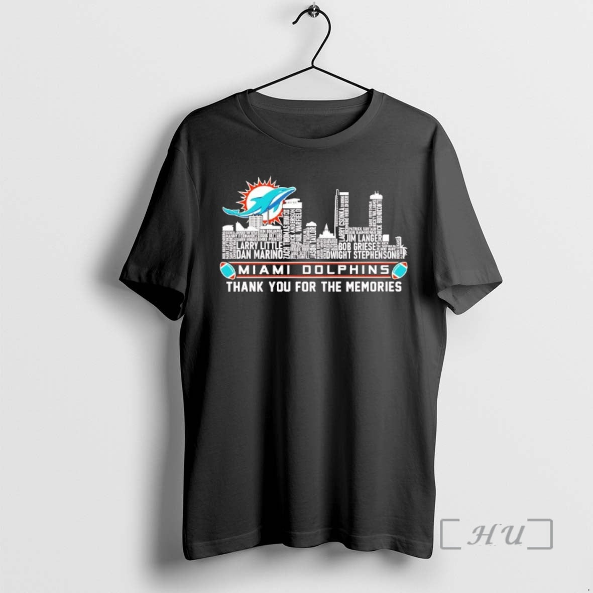 Officials Miami Dolphins Players Names Skyline Thank You Memories T-Shirts, Hoodie, Sweatshirt - T-Shirt, Sweatshirt, Hoodie