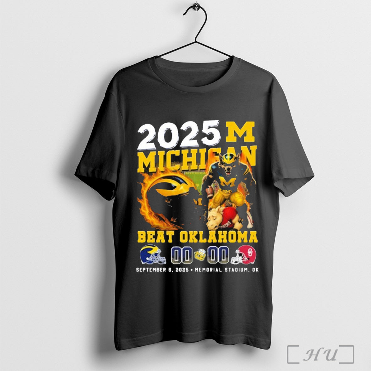 Officials Michigan Wolverines Beat Oklahoma Sooners September 6 2025 Memorial Stadium Ok Mascot T-Shirts, Hoodie, Sweatshirt - T-Shirt, Sweatshirt, Hoodie