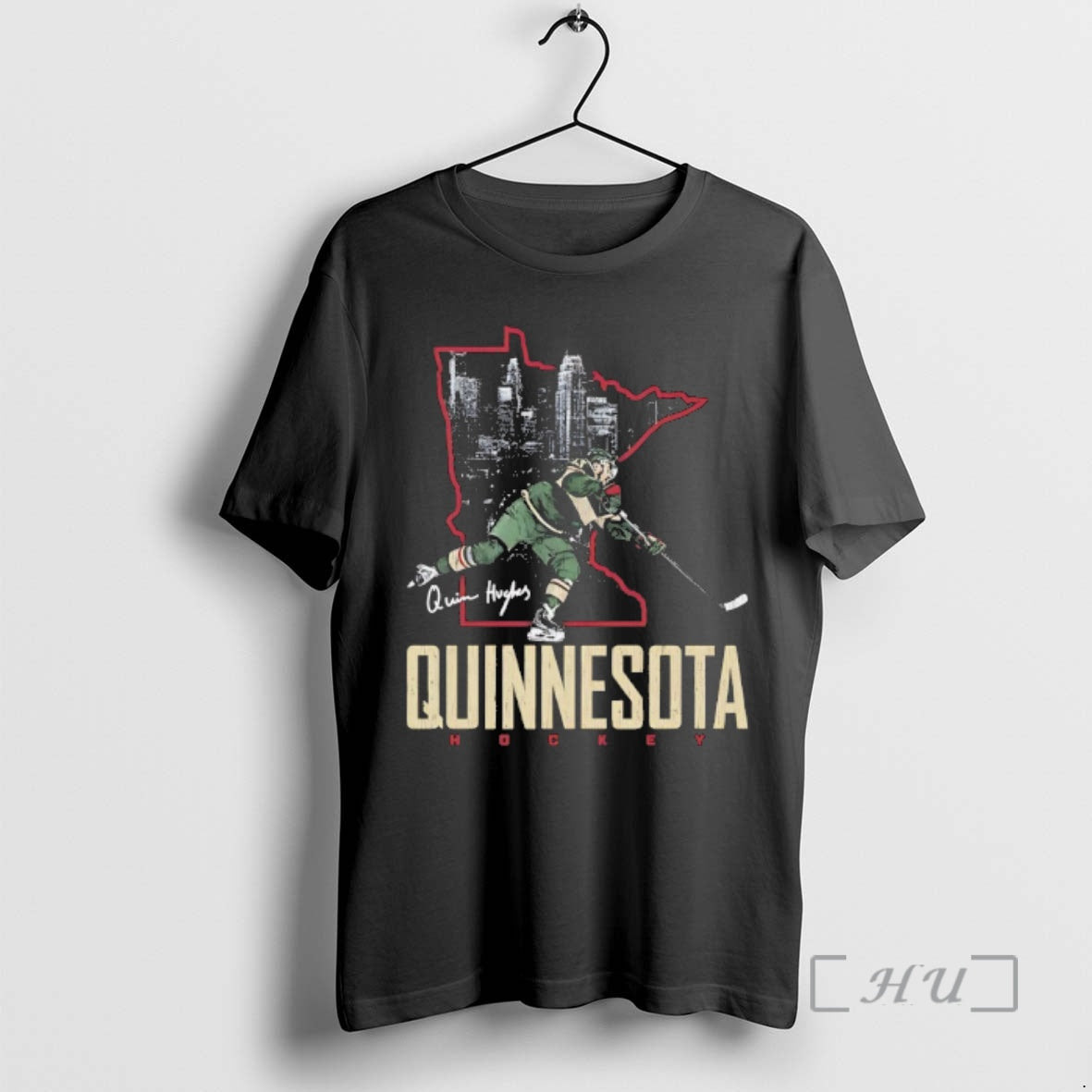 Officials Minnesotas Quinn Hughes Quinnesota State Signature T-Shirts, Hoodie, Sweatshirt - T-Shirt, Sweatshirt, Hoodie