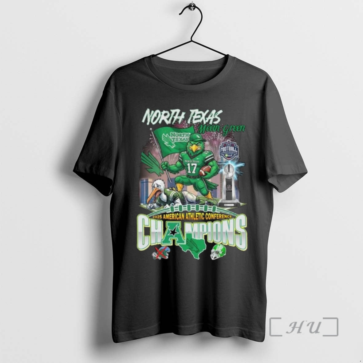 Officials North Texas Mean Green 2025 American Athletic Conference Champions Mascot T-Shirts, Hoodie, Sweatshirt - T-Shirt, Sweatshirt, Hoodie