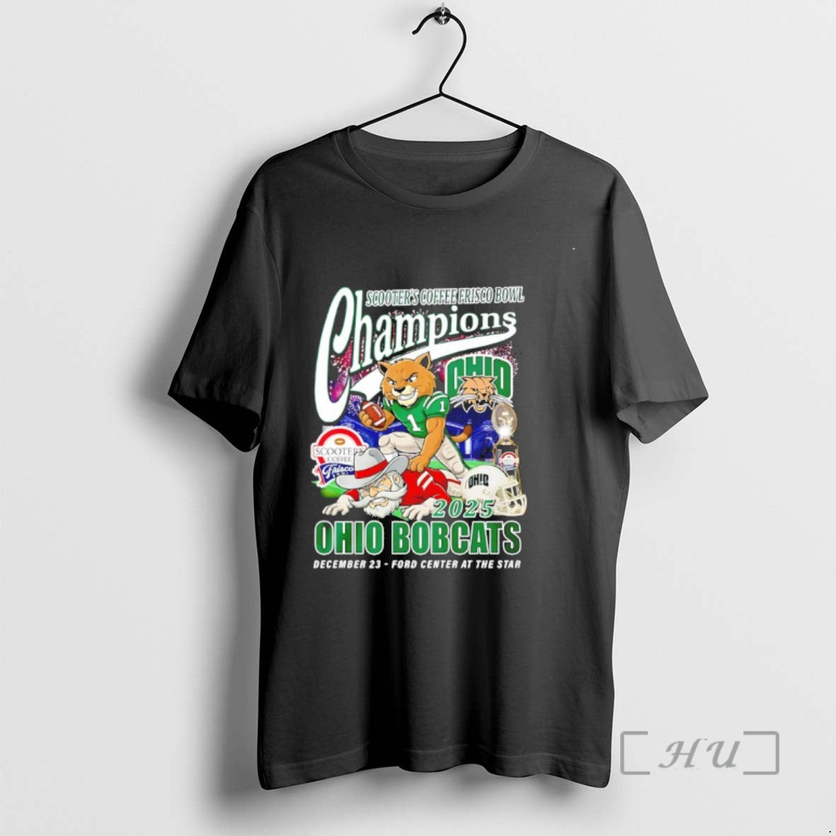 Officials Ohio Bobcats Scooters Coffee Frisco Bowl Champions 2025 Mascot T-Shirts, Hoodie, Sweatshirt - T-Shirt, Sweatshirt, Hoodie