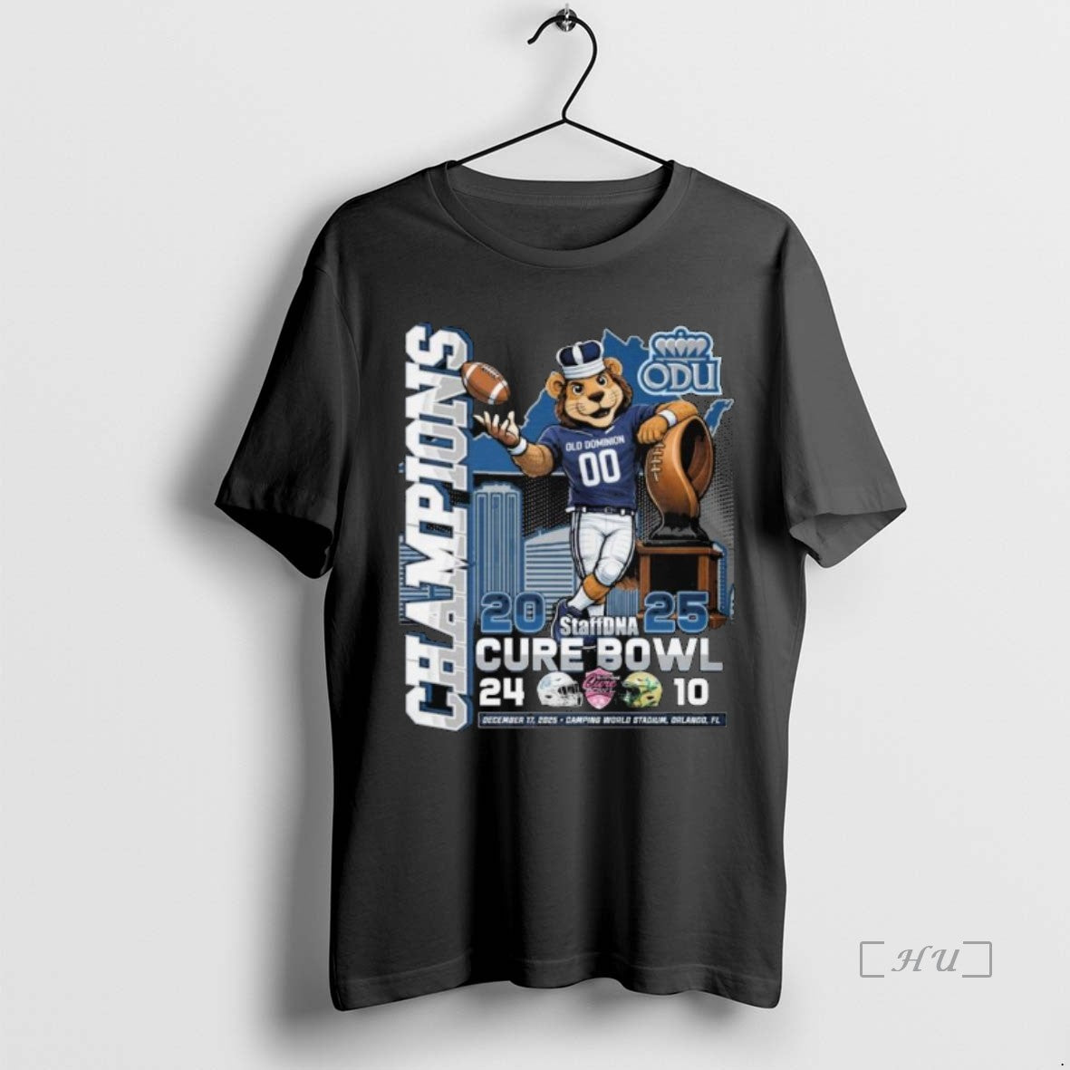 Officials Old Dominion Monarchs 2025 Staffdna Cure Bowl Champions Mascot Long Sleve T-Shirts, Hoodie, Sweatshirt - T-Shirt, Sweatshirt, Hoodie