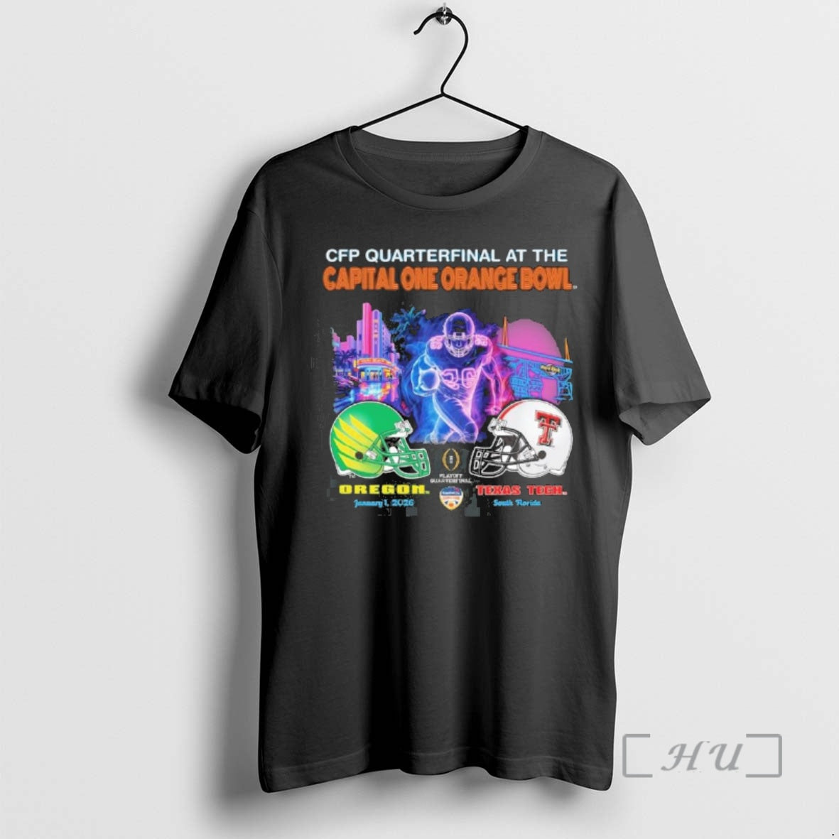 Officials Oregon Vs Texas Tech 2026 Cfp Orange Bowl Art Deco Game T-Shirts, Hoodie, Sweatshirt - T-Shirt, Sweatshirt, Hoodie