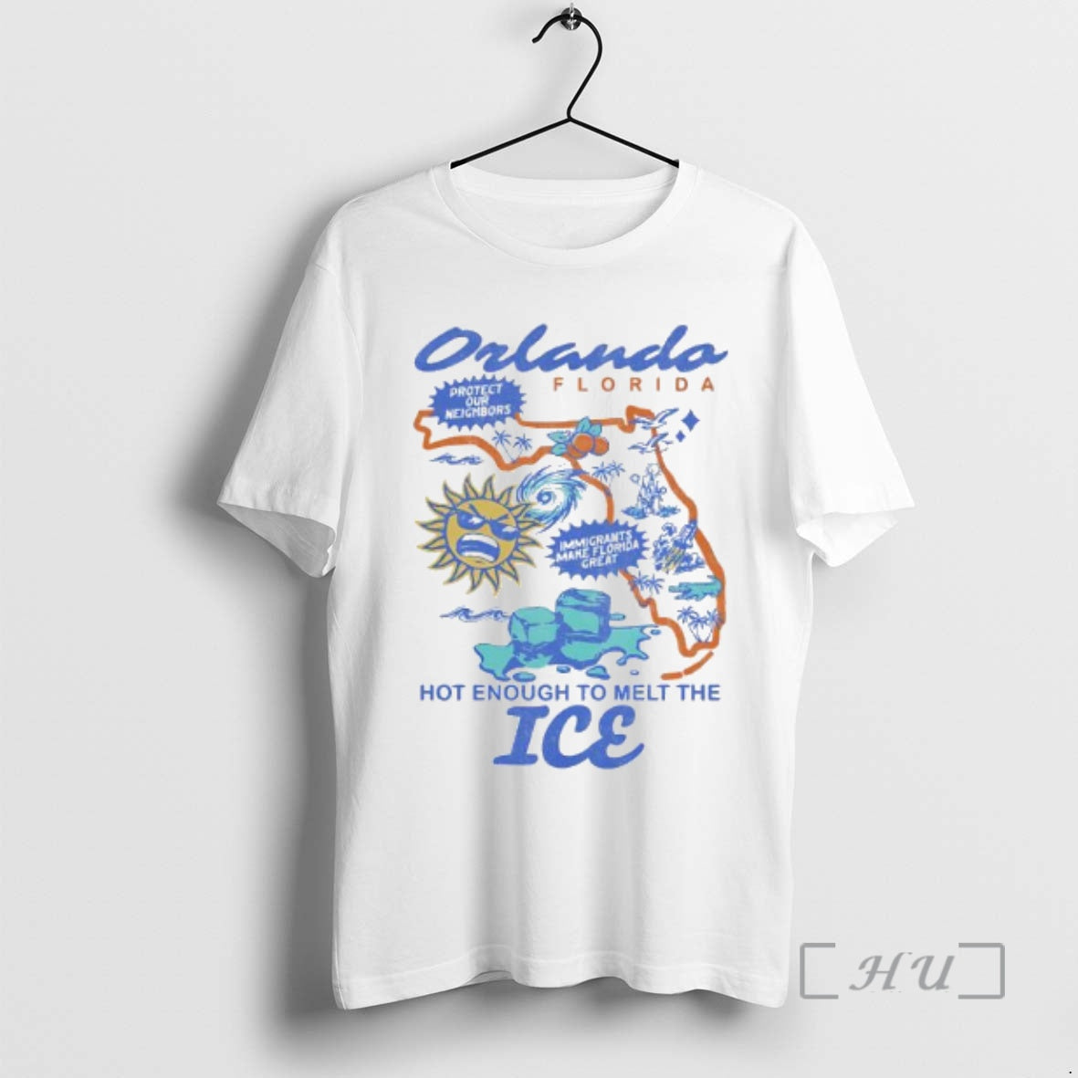 Officials Orlando Florida Protect Our Neighbors Hot Enough Melt Ice T-Shirts, Hoodie, Sweatshirt - T-Shirt, Sweatshirt, Hoodie