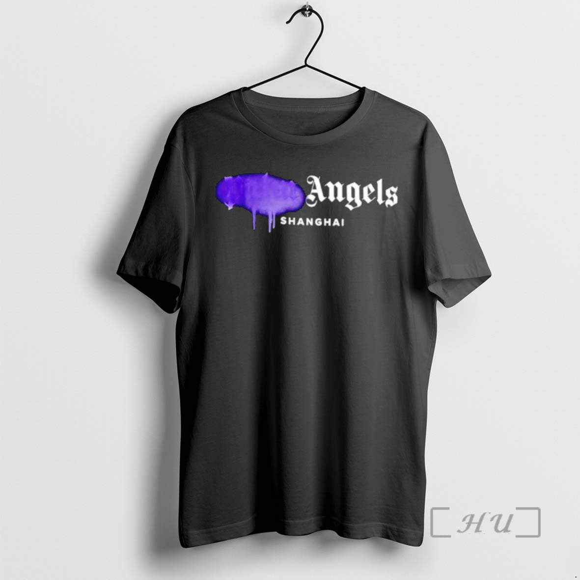 Officials Palm Angels Black Cotton Sprayed Logo T-Shirts, Hoodie, Sweatshirt - T-Shirt, Sweatshirt, Hoodie