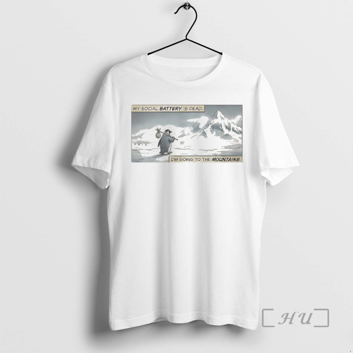 Officials Penguin My Social Battery Is Dead Im Going Mountains Meme T-Shirts, Hoodie, Sweatshirt - T-Shirt, Sweatshirt, Hoodie