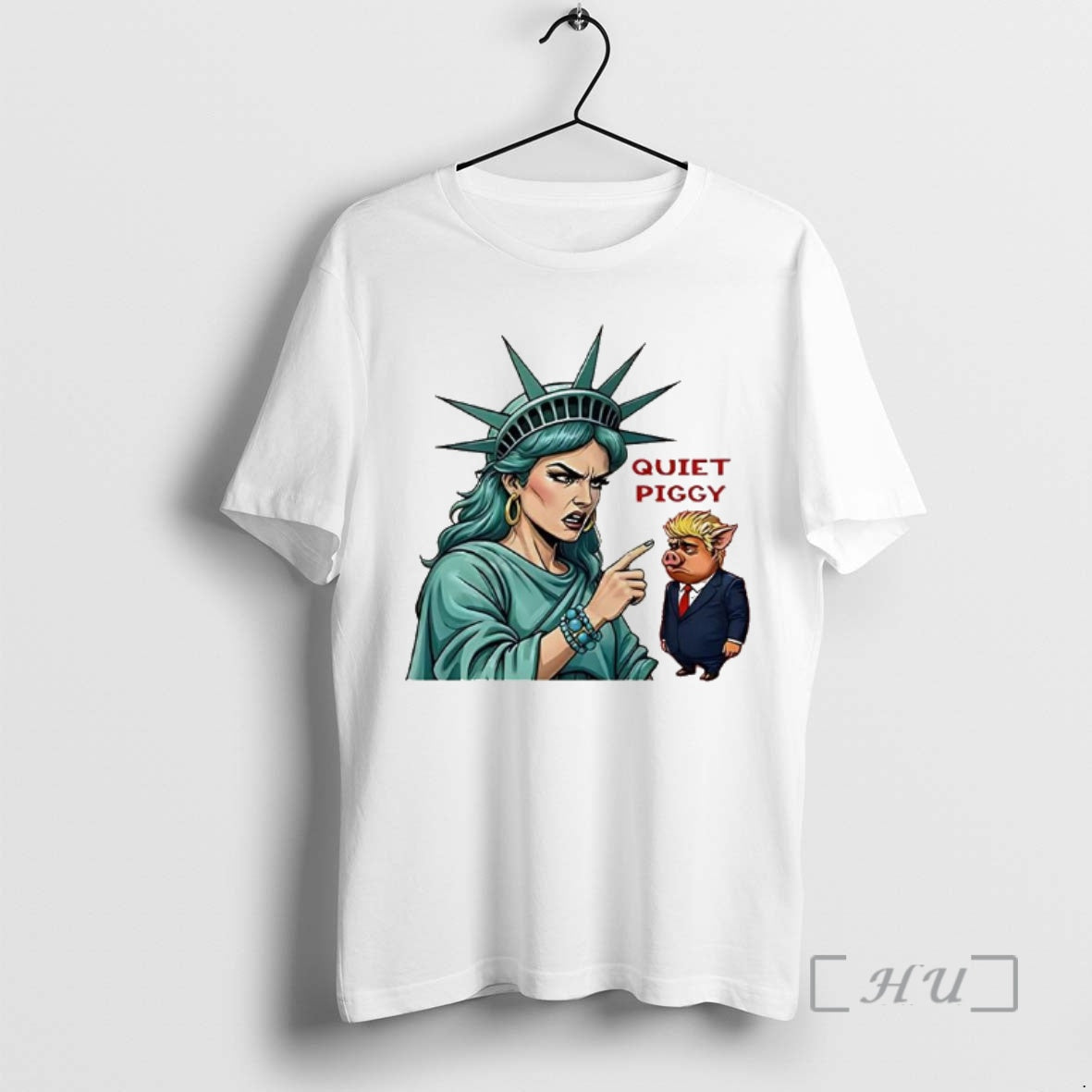 Officials Quiet Piggy Statue Liberty Criticized Trump Caricature T-Shirts, Hoodie, Sweatshirt - T-Shirt, Sweatshirt, Hoodie