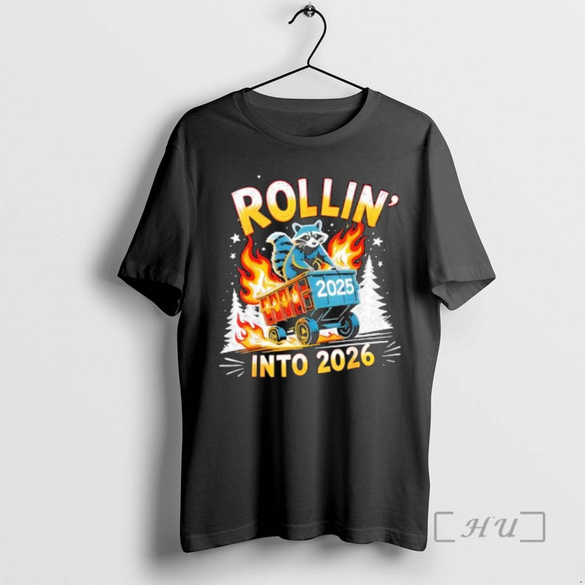 Officials Rollin 2026 Funny Raccoon New Year Meme T-Shirts, Hoodie, Sweatshirt - T-Shirt, Sweatshirt, Hoodie
