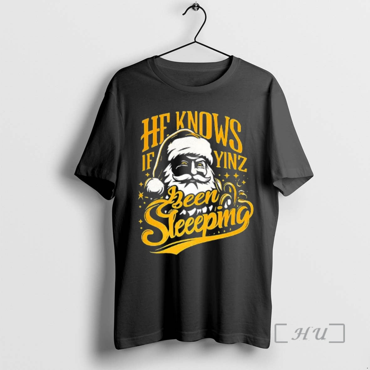 Officials Santa He Knows If Yinz Been Sleeping Pittsburgh T-Shirts, Hoodie, Sweatshirt - T-Shirt, Sweatshirt, Hoodie