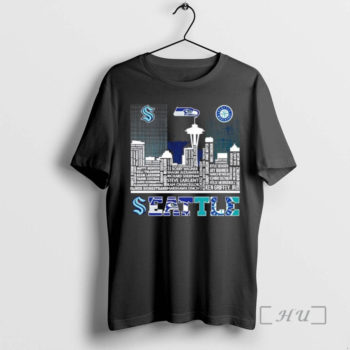 Officials Seattle Sports Kraken Seahawks Mariners All Names City Skyline T-Shirts, Hoodie, Sweatshirt - T-Shirt, Sweatshirt, Hoodie